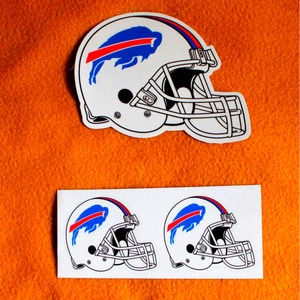 Billsss Helmet Water Resistant Sticker Decal 6x5 in and 3x2.5 in (pack of 3)